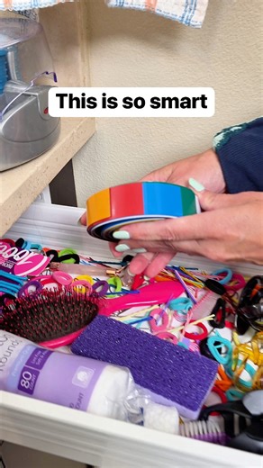 5.8M views · 26K reactions | Easy organization tip Liz uses a stick on magnet strip in the drawers to neatly organize hair pins and supplies. #hairaccessories #organization #drawers #beautytips | Liz & Jeff | Facebook