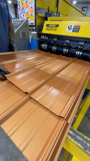 Always gorgeous panels when we're rollforming Copper Penny Tuff-Rib. 😍 | True Metal Supply