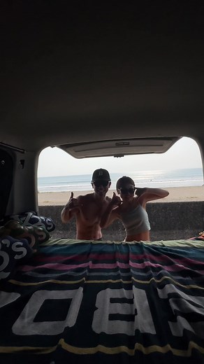 バンライフサーフトリップ🚗🏄‍♀️ 波の音で目覚めて幸せな朝🌊 ハイエース×サーフィン＝最強🔥 #00 #サーフィン #ハイエース #バンライフ #おすすめ