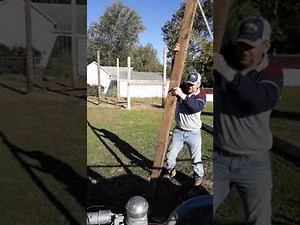 Setting a telephone pole with no help and no heavy equipment