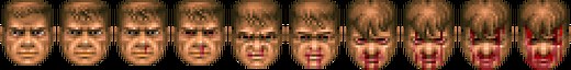 Doomguy HUD face with 10 damage levels addon