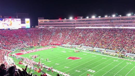 Iowa Fan Celebrates First Jump Around at Wisconsin Game