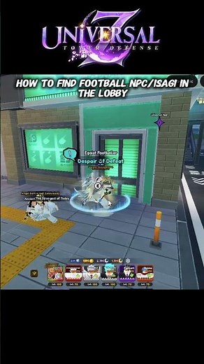 How to Find the FootBaller/Isagi in Utdz #utdx #bluelock #towerdefense #roblox #npc