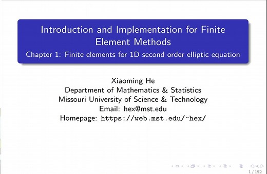 有限元通用程序结构入门1：Introduction and Implementation for Finite Element Methods
