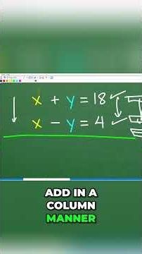 Elimination Method Solve Systems of Equations Easily! #math #maths #shorts #algebra