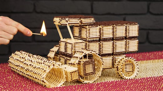 How to build combine harvester from matches without glue