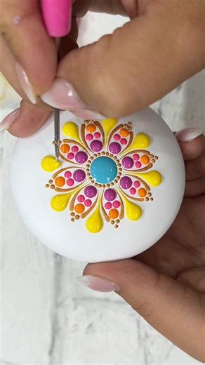 1.3M views · 27K reactions | Bright & Colorful Mandala Stone Painting | Art of Points | Facebook