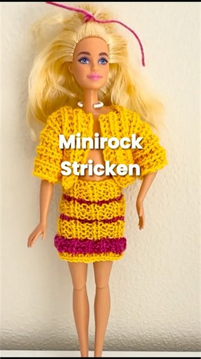 🧶 Knitting a Barbie Mini Skirt – Easy Step-by-Step | Barbie Knitted Skirt