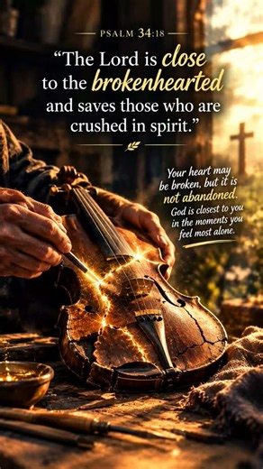GOD IS CLOSE TO THE BROKENHEARTED 💔🙏 | Psalm 34:18 Bible Verse