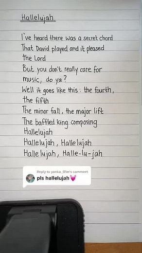 Beautiful Song Request Reply | Hallelujah Lyrics and Karaoke