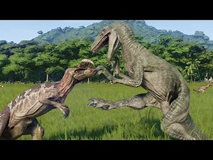 5 Velociraptor VS 7 Dilophosaurus - Jurassic World Evolution