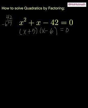 Solve a quadratic equation by factoring #quadratic #mathhelp #algebra