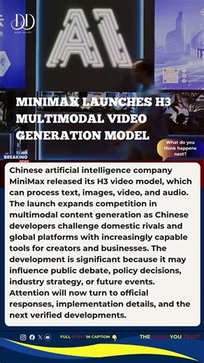 MiniMax Launches H3 Multimodal Video Generation Model