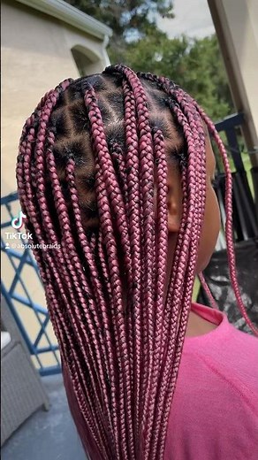 Rose Gold- Pink knotless braids on kids hair | @ absolutebraids