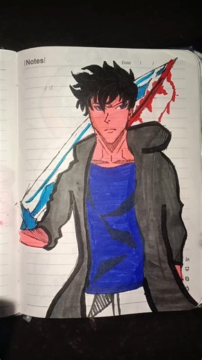 Sung jin woo drawing edit 😈😈 viral video ##drawing