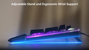 RaceGT Wired Mechanical Gaming Keyboard, RGB Backlit Computer Keyboard with Wrist Rest, 104 Keys Full Size Membrane Gaming Keyboard Splash-Proof Design Metal Panel for Windows, Mac, PC, Laptop