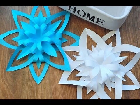 How to make a 3D Paper Snowflake - tutorial, ENG subtitles
