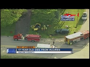 1 of 3 teens injured in Racine County crash has died