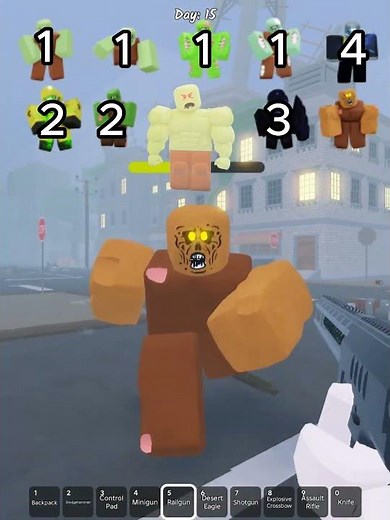 Railgun Vs Zombie Roblox survive the apocalypse 🧟#roblox #survivetheapocalypse