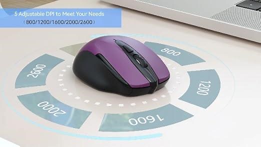 Purple Wireless Mouse for PC & Laptop