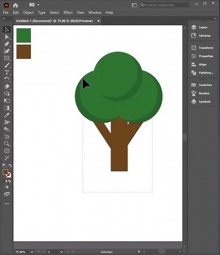 Simple tree design tutorial in Adobe illustrator