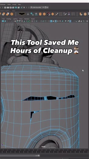 Zubin K on Instagram: "Closing holes in your mesh shouldn’t mean extra cleanup⌛️ I use the Target Weld tool for faster and cleaner merges. Drag a vertex (or edge) to another to weld them together. Perfect for cleaning up broken areas in hard surface or organic meshes. Save this for later and follow for more 3D modeling tips! #3dmodeling #maya3d #hardsurface #topology #3dartist"