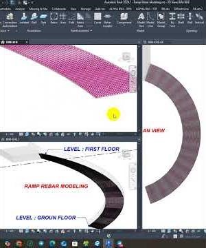 Ramp longitudinal bar modeling in Revit. #revit #bim #rebar #model