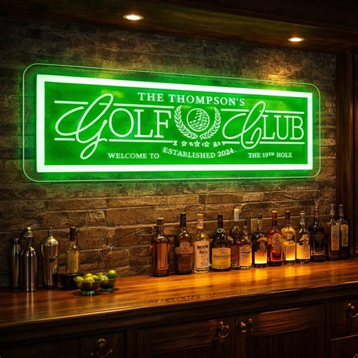 Custom 19th Hole Neon Sign,19th Hole Bar and Lounge Sign,home Bar Decor,personalized Golf Wall Decor,simulator Room Signs,golf Sign for Men - Etsy