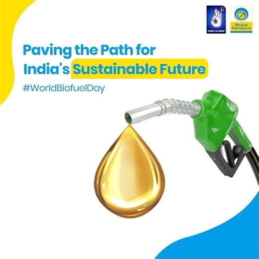 On World Biofuel Day, we are happy to share that our initiatives with ethanol-blend petrol for a sustainable future in India echo the Government's vision for renewable fuels, carbon reduction, and economic growth. We are driving towards a greener tomorrow  Join in. #WorldBiofuelDay #BPCL | BPCL Energy Stations | Facebook