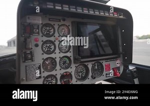 Helicopter Instrument Panel: Precision Gauges and Flight Data Display. A Look Inside the Helicopters Instrument Panel Stock Video Footage - Alamy