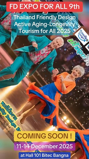 Get ready in style for the Wheelchair Fashion Week at FD Expo 2025 – don’t miss it!The ultimate “Red Carpet” for seniors and wheelchair users, the most spectacular event in ASEAN. Believe it or not – it’s happening! 📍See you at FD Expo 2025, officially known as the “Thailand Friendly Design Expo 2025: The 9th International Exhibition on Accessible Living, Health Innovations, Aging Society, Equality Promotion, and Inclusive Tourism”.🗓 11–14 December 2025📍 Hall 101, Bangkok International Trade 