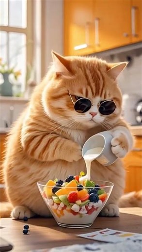 🔥 Este GATO se volvió viral comiendo frutas (IA)
