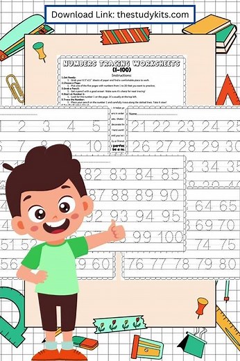 Printable Number Tracing Worksheets 1 100
