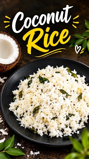 Easy & Tasty Coconut Rice | Simple South Indian Recipe 🍚#CoconutRice