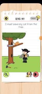 brain test 4 level 197 solution answer walkthrough gameplay