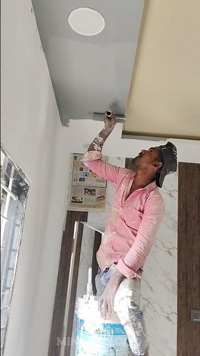 Double Colour Gypsum Board Ceiling Painting | Roller Brush Technique | Home Decor Ideas