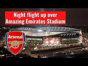 The Arsenal's Emirates Stadium: a night flight view