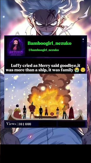 "Luffy Cries as the Going Merry Says Goodbye | One Piece Saddest Moment 💔" #onepiece #short