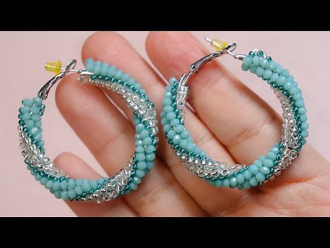 Spiral beaded earring , simple & easy for beginner