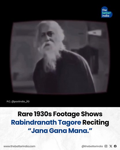 On this day in 1911, history sang its first note. At the Calcutta Session of the Indian National Congress, Rabindranath Tagore recited Jana Gana Mana for the very first time. Decades later, in 1950, it was adopted in Hindi as India’s National Anthem. Watch this rare footage and feel the unity, devotion, and pride in every word, a melody that still makes every Indian chest swell with patriotism. Video Credits : Amrit Mahotsav #RabindranathTagore #IndianHistory #NationalAnthem #ThisDayinHistory [R
