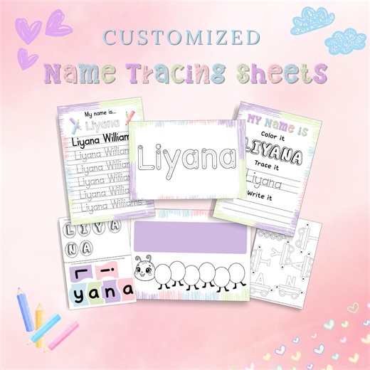 Name Tracing Worksheets, Custom Name Workbook, Preschool Learning, Handwriting Practice, Prek Worksheets - Etsy