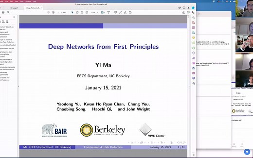 伯克利马毅 神经网络第一原理 Deep Networks from First Principles 2021-01-15Seminar Yi Ma
