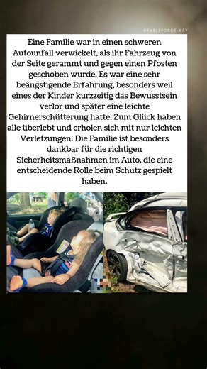 Überlebt dank Sicherheit: Eine Familie nach dem Unfall 🚗💛