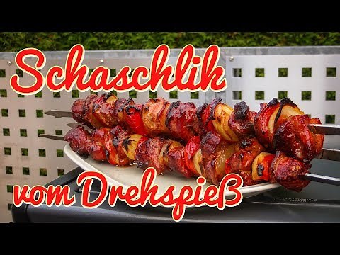 Schaschlik vom Spieß - mit horizontalem Grillspießaufsatz