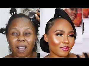 100M VIEWS ⬆️MUST WATCH 👆BRIDAL HAIR & MAKEUP TRANSFORMATION FOR DARK SKIN👉 NATURAL HAIRSTYLE