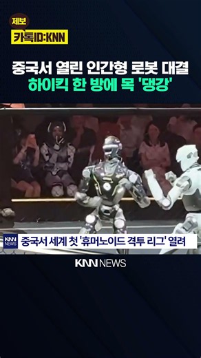 Heads knocked off by powerful high kicks: A brutal brawl between humanoid robots / KNN