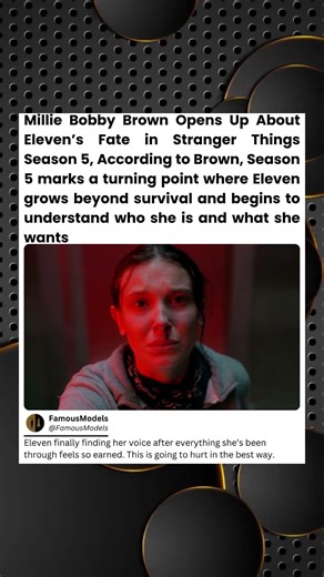 Millie Bobby brown opens up about eleven’s fate in stranger things season 5 #strangerthings