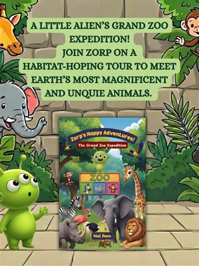 Zorp is back and he’s going WILD! 🦁🦓 Join our favorite green alien on a habitat-hopping tour to meet lions, rhinos, and the silliest penguins on Earth. 🐧🚀 A playful read-aloud for your little explorer! shop:https://a.co/d/gJ0xv7o #ZorpsHappyAdventures #BookTok #KidsBooks #ZooLife #StoryTime #ToddlerActivities #NewBook #AnimalLover