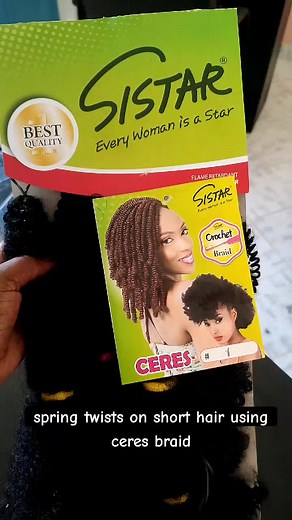 Spring Twists Tutorial on Short Hair Using Ceres Braid