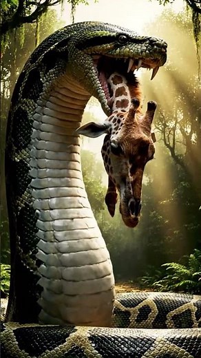 Python Eats HALF a Giraffe! 🤯🦒 #shorts